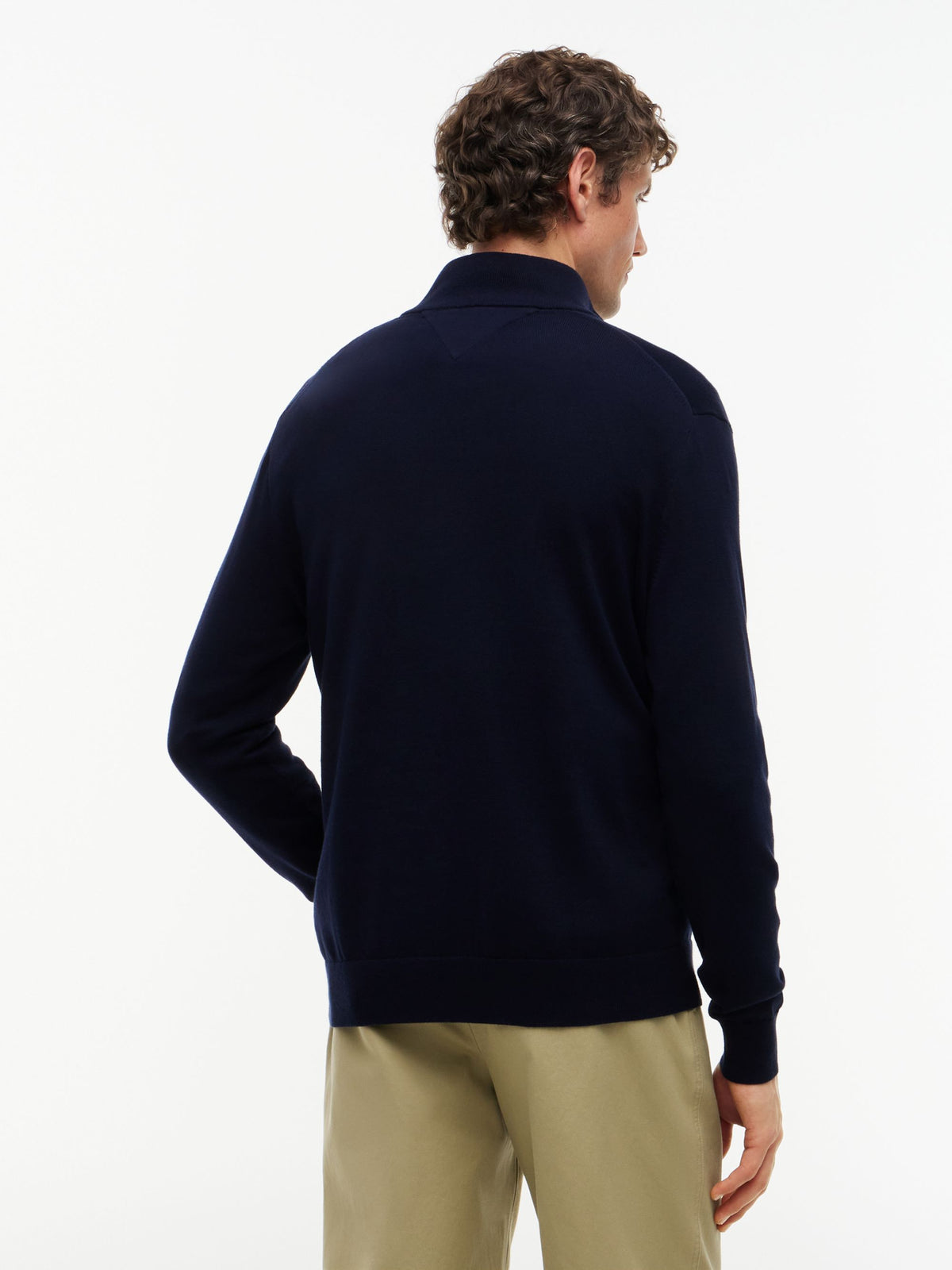 Tommy Hilfiger Essential Cotton Zip Mock Jumper - Navy MW0MW37331_DW5_alternate4_ay