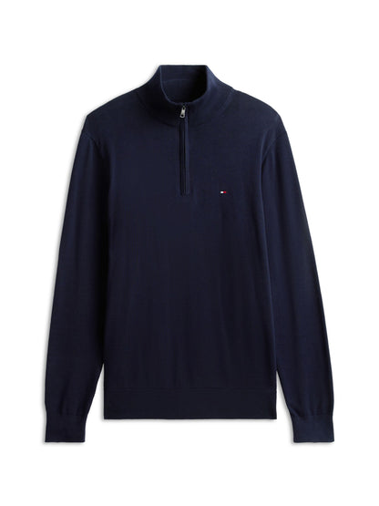 Tommy Hilfiger Essential Cotton Zip Mock Jumper - Navy MW0MW37331_DW5_main_ay
