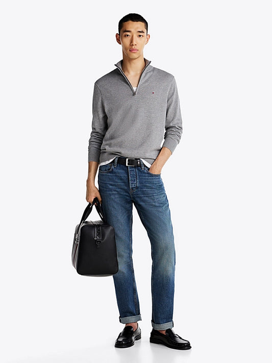 Tommy Hilfiger Quarter-Zip Mock Neck Jumper - Grey MW0MW37331_P91_alternate2