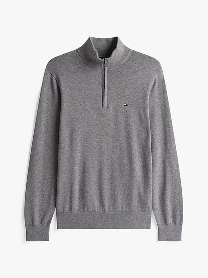 Tommy Hilfiger Quarter-Zip Mock Neck Jumper - Grey MW0MW37331_P91_alternate4