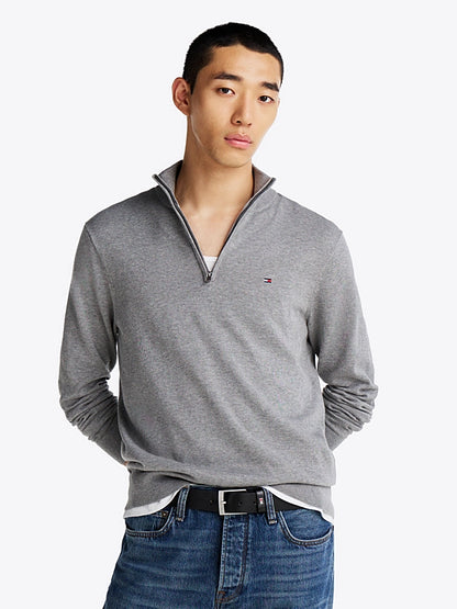 Tommy Hilfiger Quarter-Zip Mock Neck Jumper - Grey MW0MW37331_P91_main