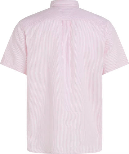 Tommy Hilfiger Stripe Linen Blend Short Sleeve Shirt - Light pink MW0MW391550D1_B_C5101