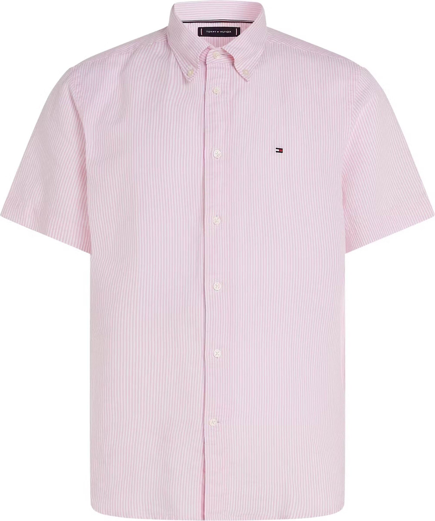 Tommy Hilfiger Stripe Linen Blend Short Sleeve Shirt - Light pink MW0MW391550D1_F_C5101