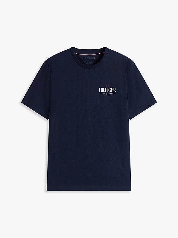 Tommy Hilfiger Logo Crew Neck T-Shirt - Desert Sky MW0MW39355_DW5_alternate4