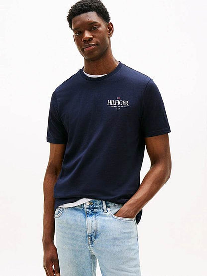 Tommy Hilfiger Logo Crew Neck T-Shirt - Desert Sky MW0MW39355_DW5_main