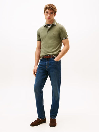 Tommy Hilfiger Slim Fit Tipped Polo Shirt - Battle Green MW0MW39993_PLI_alternate2