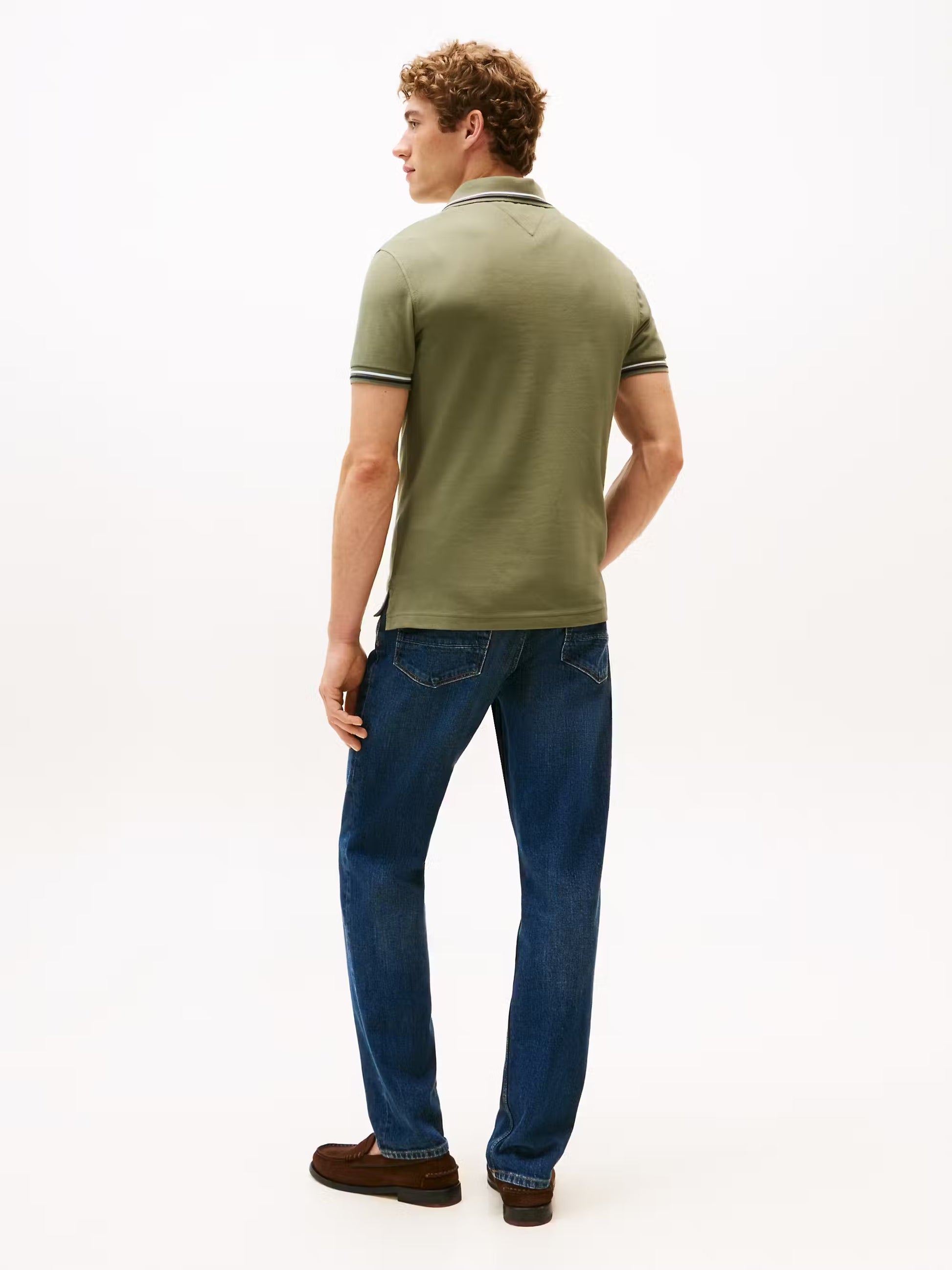 Tommy Hilfiger Slim Fit Tipped Polo Shirt - Battle Green MW0MW39993_PLI_alternate3