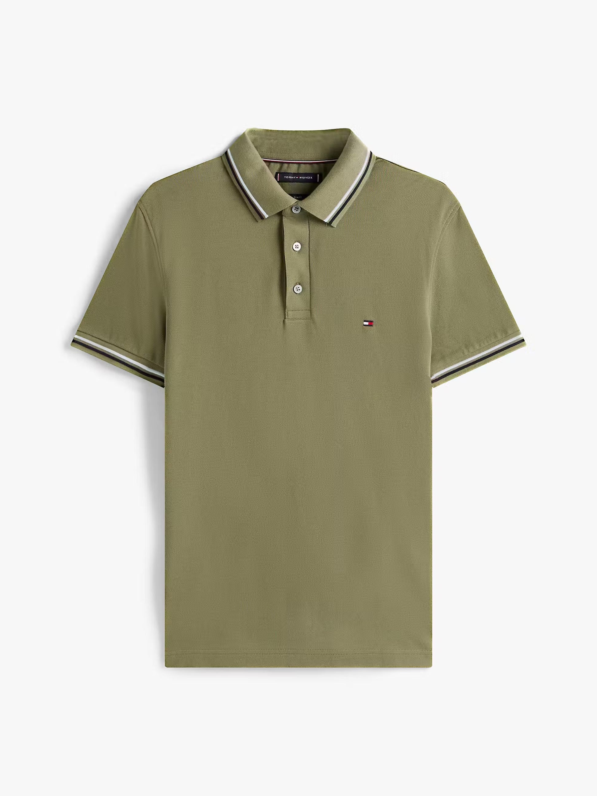 Tommy Hilfiger Slim Fit Tipped Polo Shirt - Battle Green MW0MW39993_PLI_alternate4