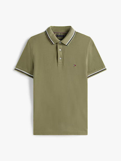Tommy Hilfiger Slim Fit Tipped Polo Shirt - Battle Green MW0MW39993_PLI_alternate4