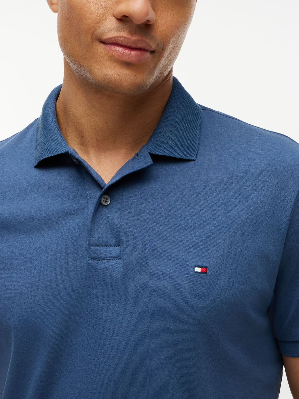Tommy Hilfiger Regular Fit Fluid Cotton Polo - Aegean Sea MW0MW39994_DBZ_alternate3_ay