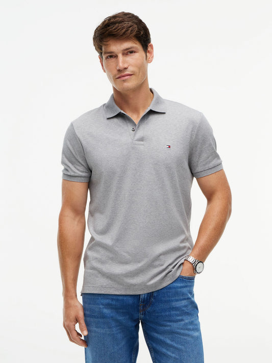 Tommy Hilfiger Regular Fit Fluid Cotton Polo - Medium Grey Heather MW0MW39994_P91_alternate1_ay