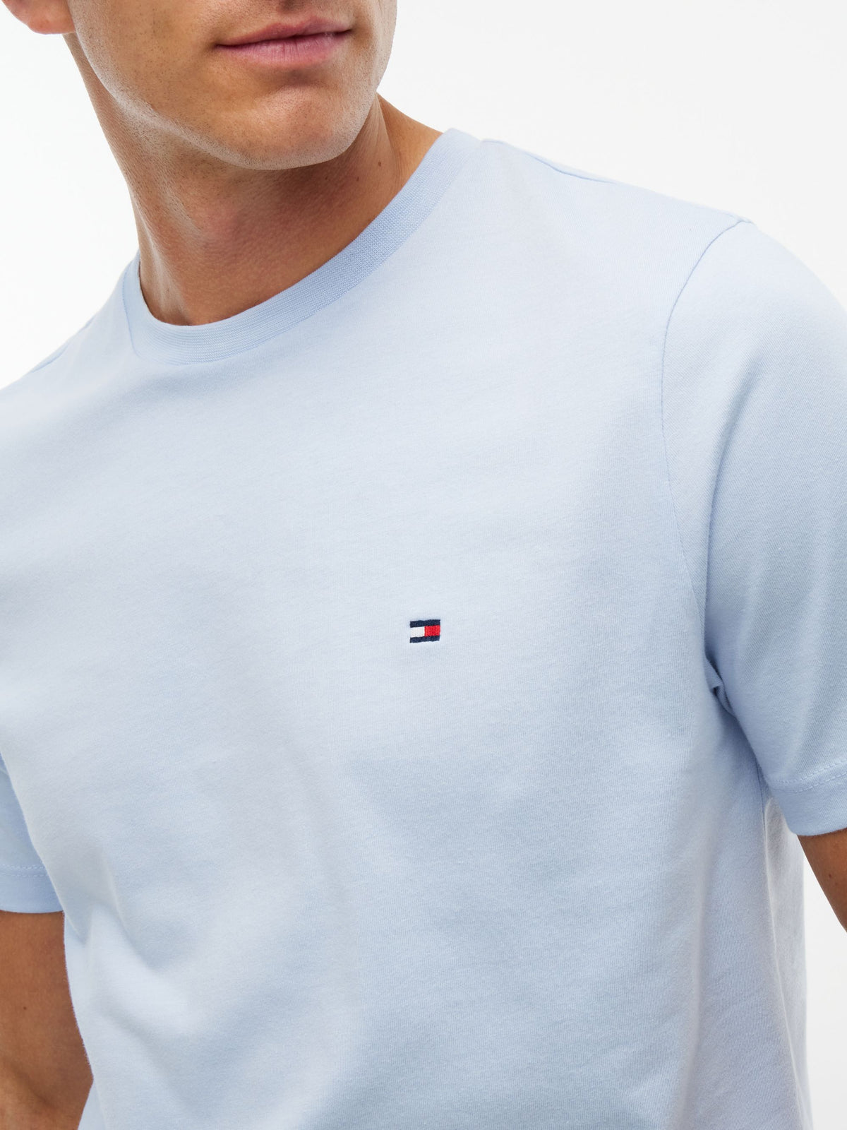 Tommy Hilfiger Flag Embroidery T-Shirt - Sky Blue MW0MW39995_C1O_alternate3_ay