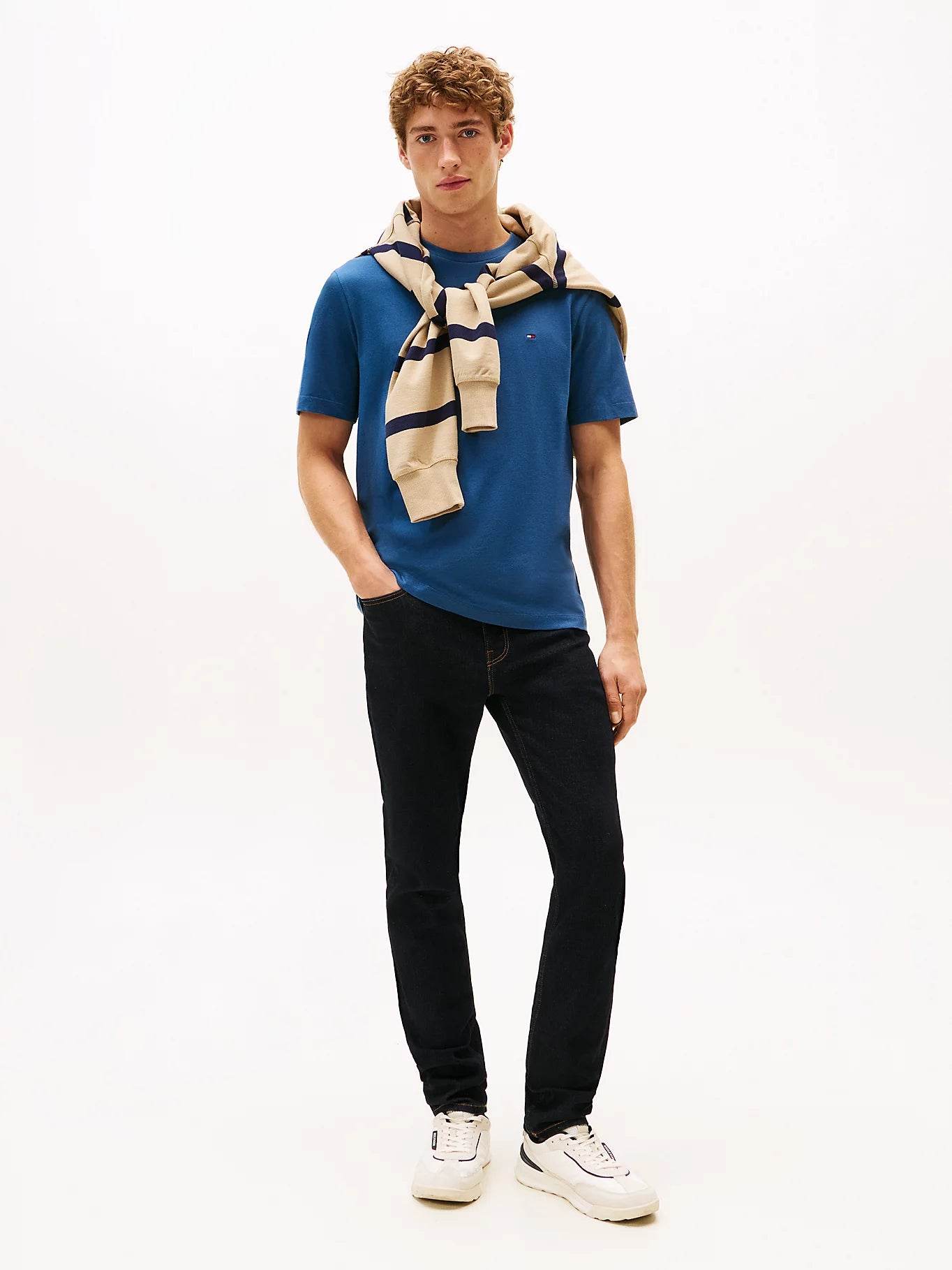 Tommy Hilfiger Flag Embroidery T-Shirt - Aegean Sea MW0MW39995_DBZ_alternate2