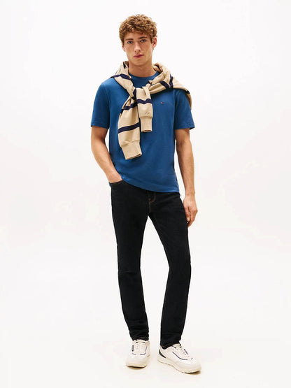 Tommy Hilfiger Flag Embroidery T-Shirt - Aegean Sea MW0MW39995_DBZ_alternate2