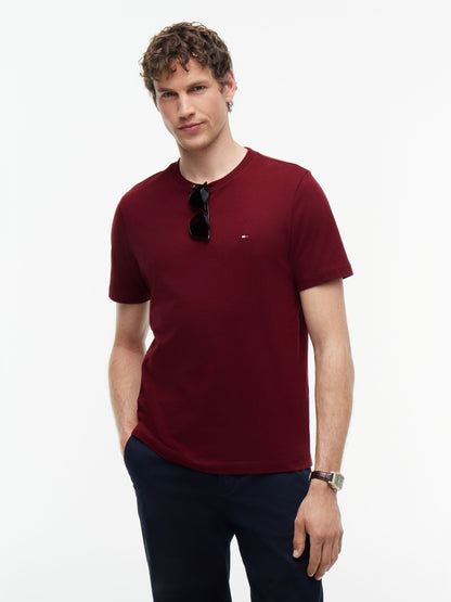 Tommy Hilfiger Flag Embroidery T-Shirt - Burgundy MW0MW39995_VLP_alternate1_ay