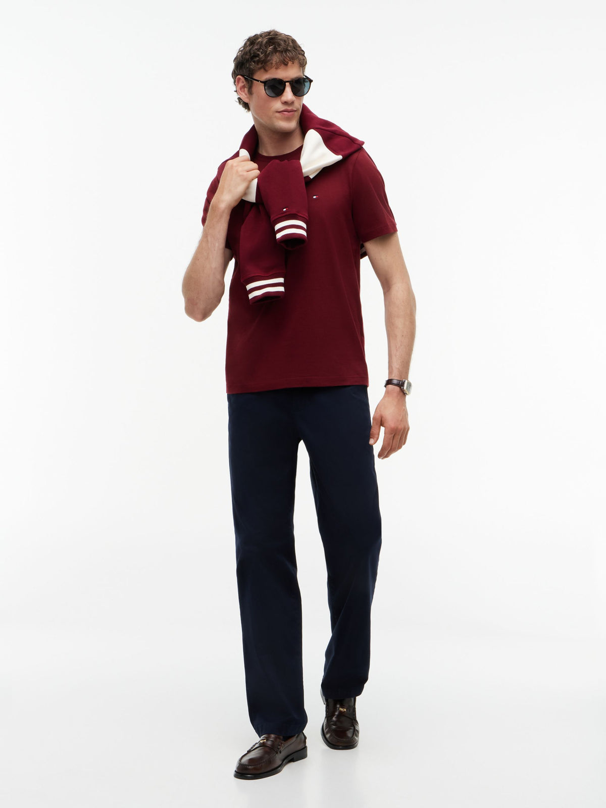 Tommy Hilfiger Flag Embroidery T-Shirt - Burgundy MW0MW39995_VLP_alternate2_ay