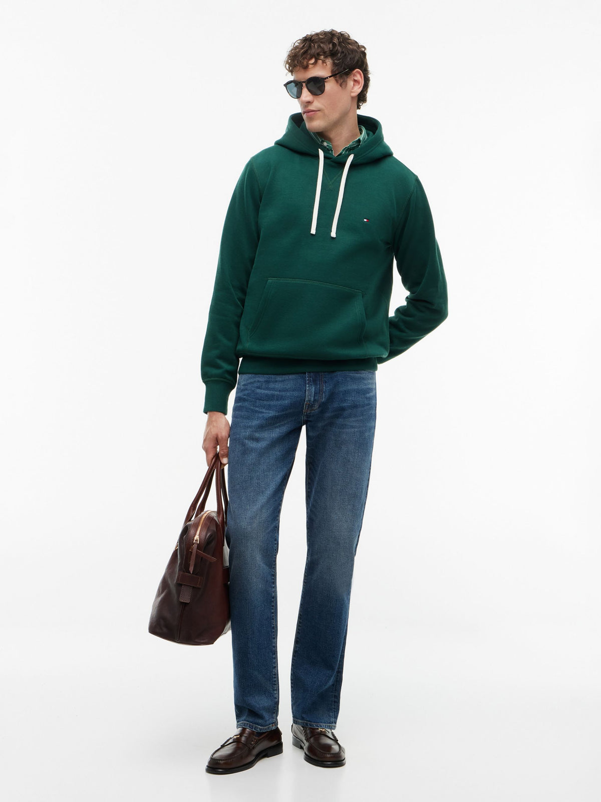 Tommy Hilfiger Essential Fleece Hoodie - Ornamental Green MW0MW39997_L6K_alternate2_ay