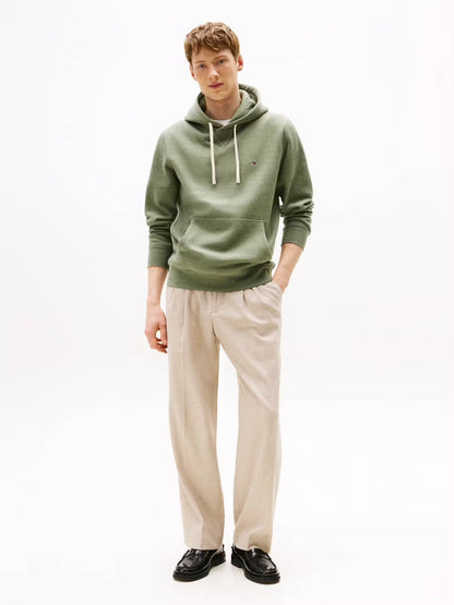Tommy Hilfiger Flag Embroidery Fleece Hoody - Battle Green Heather MW0MW39997_MTD_alternate2