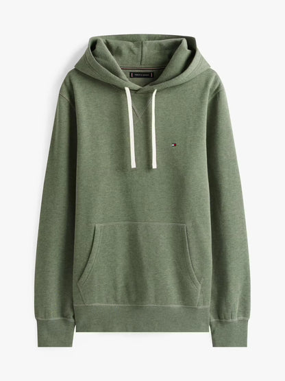 Tommy Hilfiger Flag Embroidery Fleece Hoody - Battle Green Heather MW0MW39997_MTD_alternate4