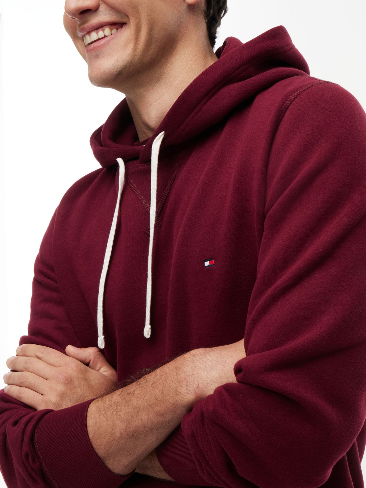 Tommy Hilfiger Essential Fleece Hoodie - Burgundy MW0MW39997_VLP_alternate3_ay
