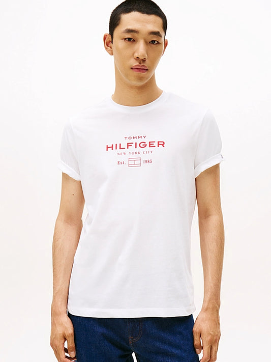 Tommy Hilfiger Graphic Logo Crew Neck T-Shirt - White MW0MW40002_YBR_main