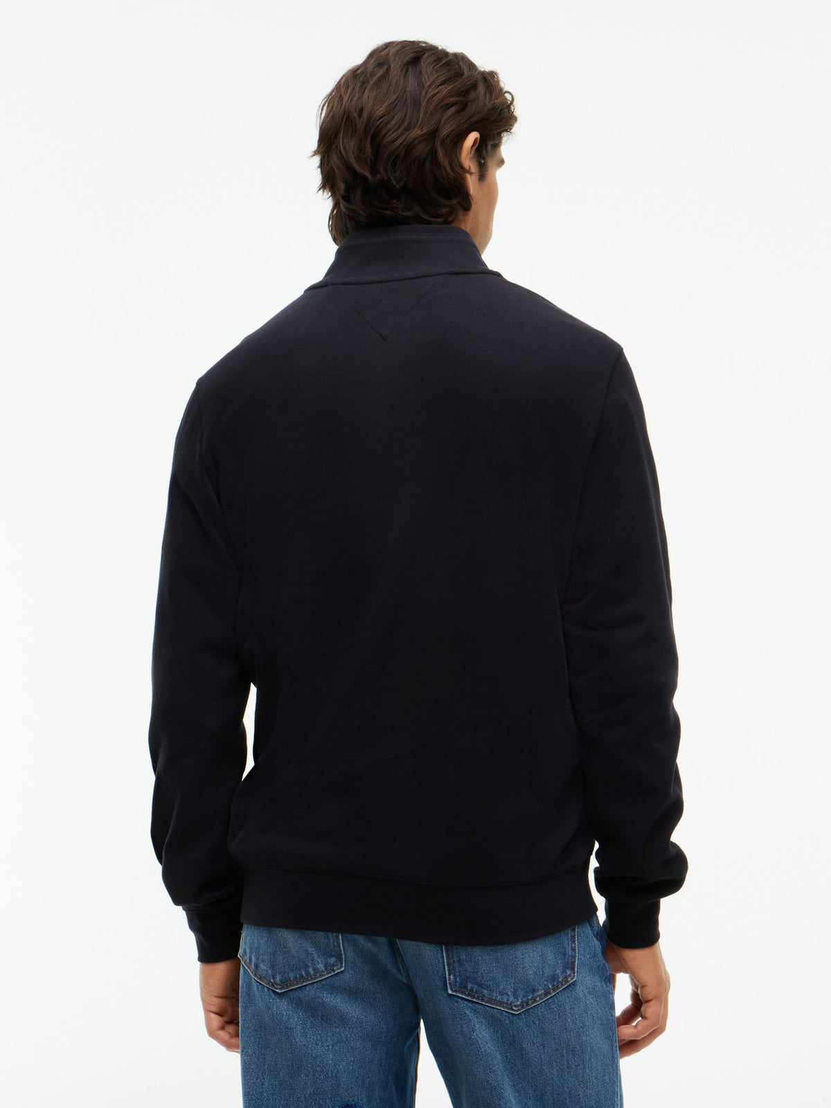 Tommy Hilfiger French Rib Quarter-Zip Sweatshirt - Black MW0MW40042_BDS_alternate4_ay