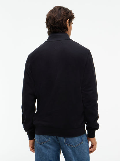 Tommy Hilfiger French Rib Quarter-Zip Sweatshirt - Black MW0MW40042_BDS_alternate4_ay