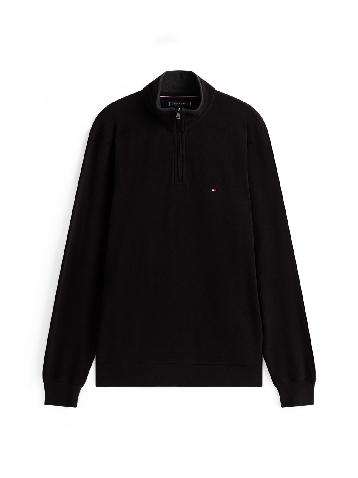 Tommy Hilfiger French Rib Quarter-Zip Sweatshirt - Black MW0MW40042_BDS_main_ay
