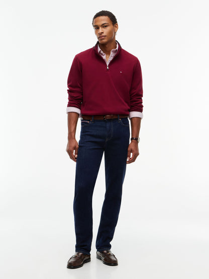 Tommy Hilfiger French Rib Quarter-Zip Sweatshirt - Burgundy MW0MW40042_VLP_alternate2_ay