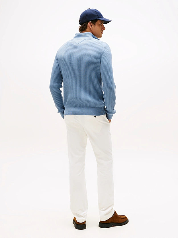 Tommy Hilfiger Quarter-Zip Jumper With Cashmere - Brisk Blue MW0MW40448_C2B_alternate3