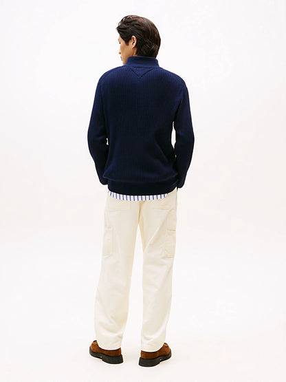 Tommy Hilfiger Quarter-Zip Jumper With Cashmere - Navy Blue MW0MW40448_DW5_alternate3