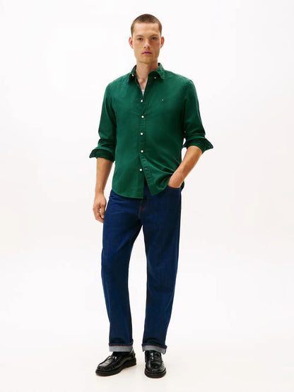 Tommy Hilfiger TH Flex Regular Fit Gingham Shirt - Ornamental Green MW0MW40457_0N5_alternate2