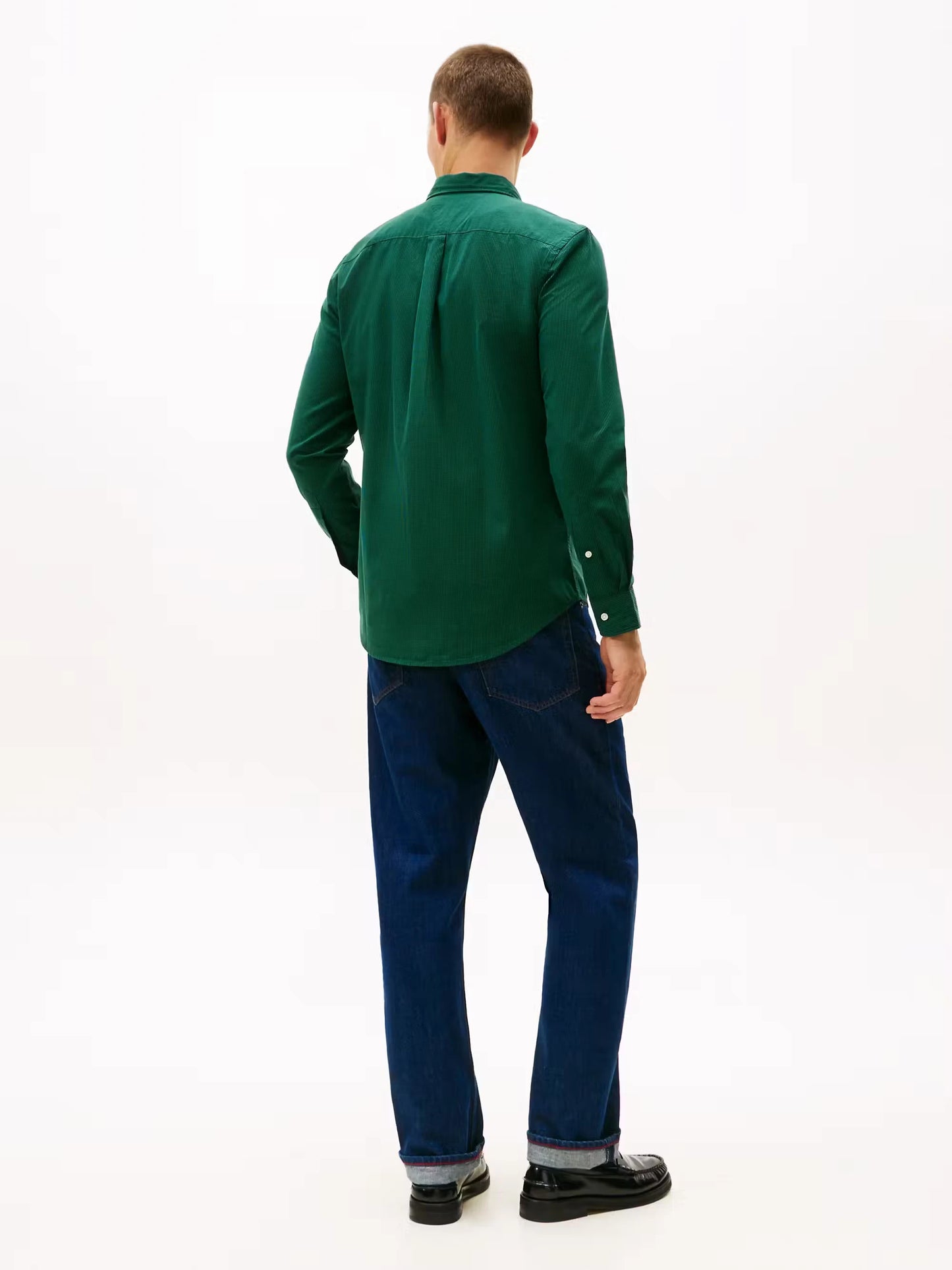 Tommy Hilfiger TH Flex Regular Fit Gingham Shirt - Ornamental Green MW0MW40457_0N5_alternate3