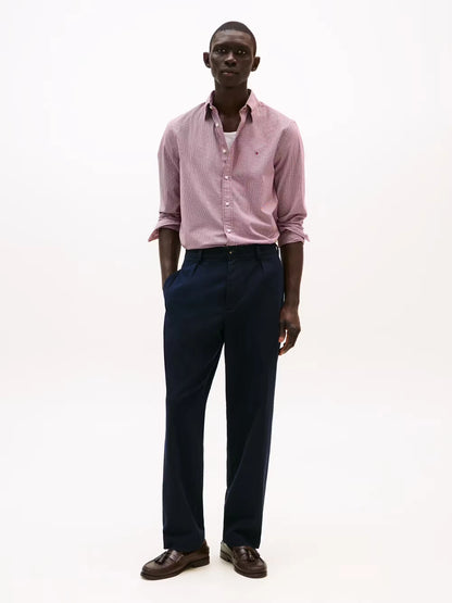 Tommy Hilfiger TH Flex Regular Fit Gingham Shirt - Deep Rouge MW0MW40457_0QJ_alternate2