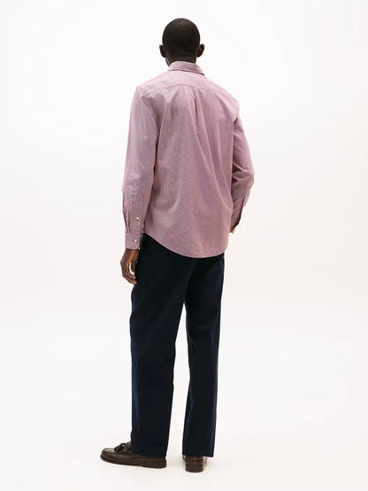 Tommy Hilfiger TH Flex Regular Fit Gingham Shirt - Deep Rouge MW0MW40457_0QJ_alternate3