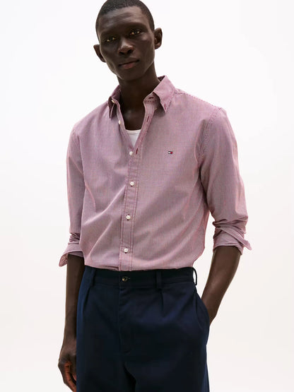 Tommy Hilfiger TH Flex Regular Fit Gingham Shirt - Deep Rouge MW0MW40457_0QJ_main