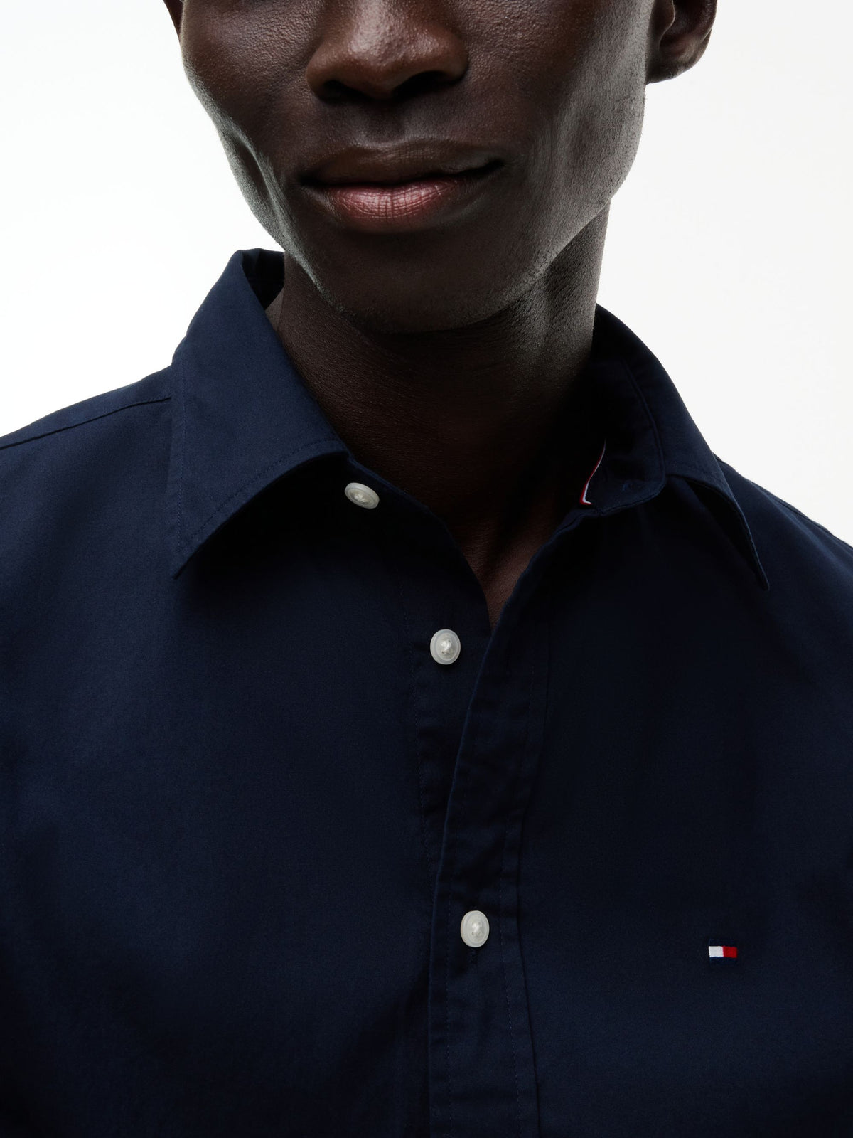 Tommy Hilfiger Flex Poplin Kent Collar Slim Shirt - Navy MW0MW40460_DW5_alternate3_ay