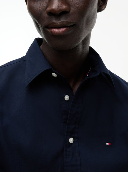 Tommy Hilfiger Flex Poplin Kent Collar Slim Shirt - Navy MW0MW40460_DW5_alternate3_ay