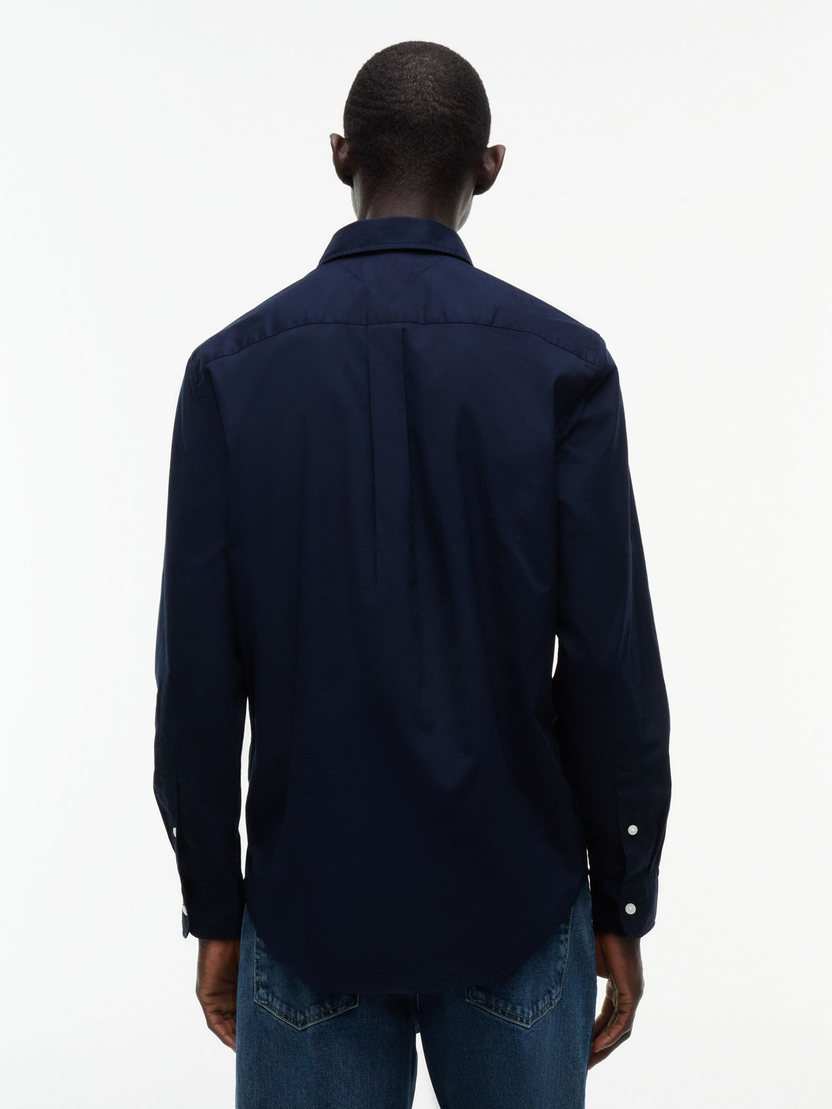 Tommy Hilfiger Flex Poplin Kent Collar Slim Shirt - Navy MW0MW40460_DW5_alternate4_ay