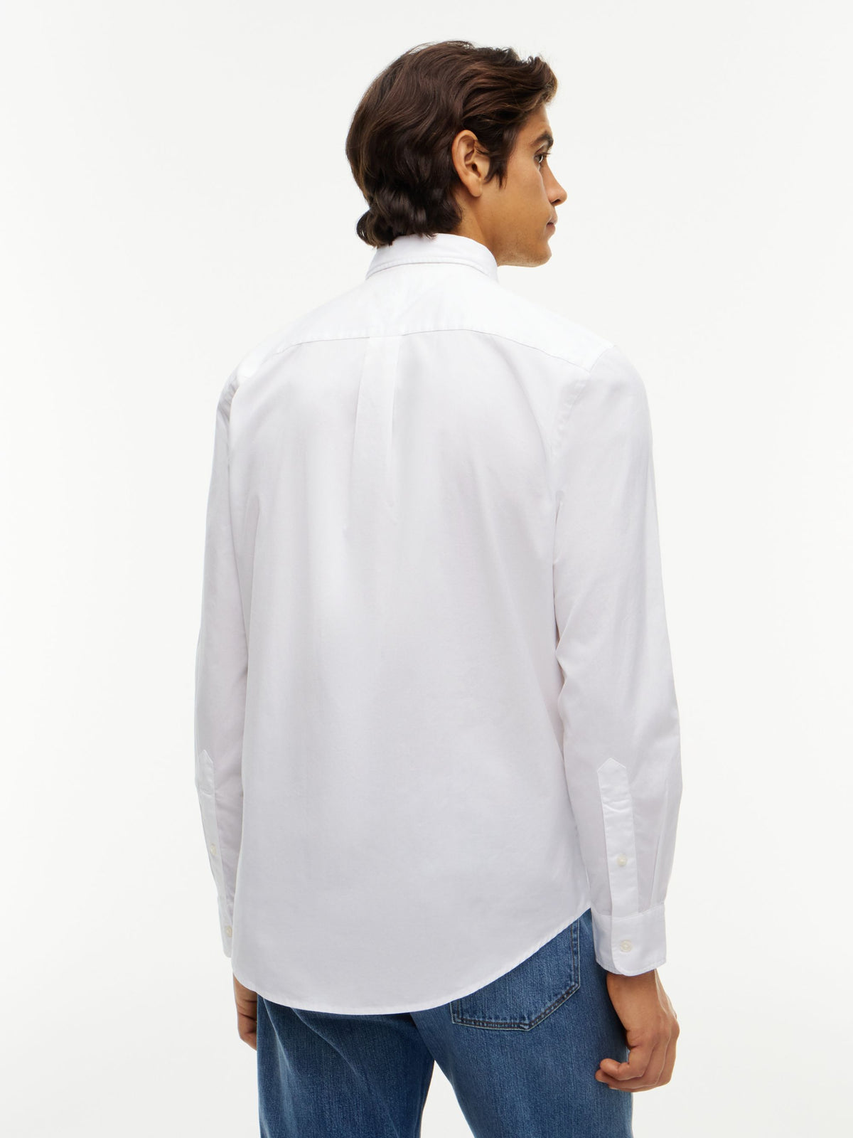 Tommy Hilfiger Flex Poplin Kent Collar Slim Shirt - White MW0MW40460_YBR_alternate4_ay