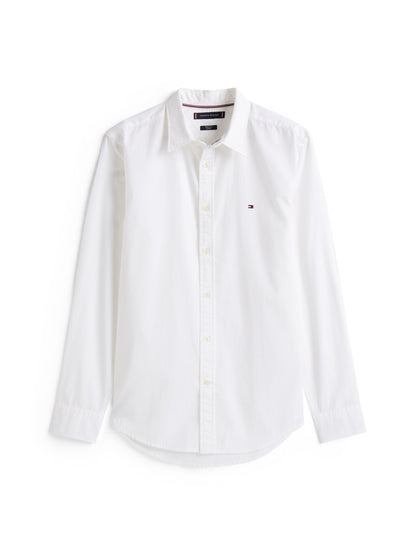 Tommy Hilfiger Flex Poplin Kent Collar Slim Shirt - White MW0MW40460_YBR_main_ay