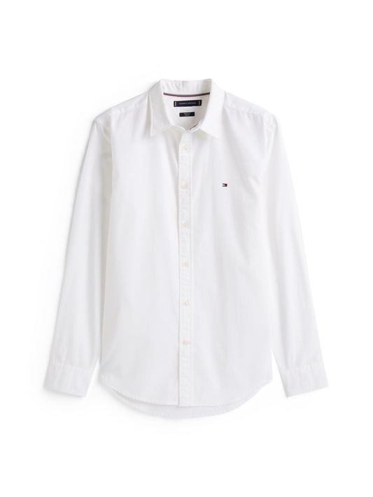 Tommy Hilfiger Flex Poplin Kent Collar Slim Shirt - White MW0MW40460_YBR_main_ay
