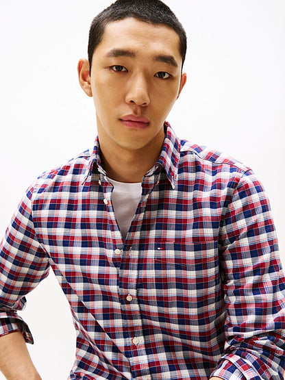 Tommy Hilfiger Regular Fit Tartan Oxford Shirt - Regatta Red MW0MW40465_0QJ_alternate1