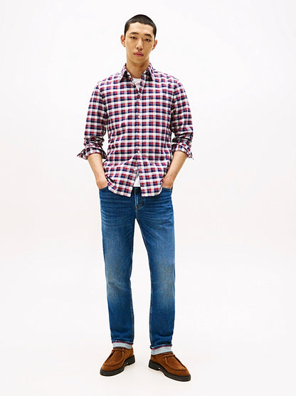 Tommy Hilfiger Regular Fit Tartan Oxford Shirt - Regatta Red MW0MW40465_0QJ_alternate2