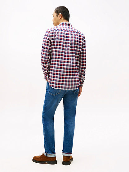 Tommy Hilfiger Regular Fit Tartan Oxford Shirt - Regatta Red MW0MW40465_0QJ_alternate3