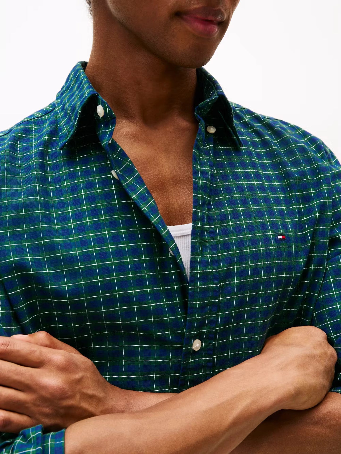 Tommy Hilfiger Heritage Oxford Seas Check Regular Fit Shirt - Preppy Navy MW0MW40467_0MS_alternate1