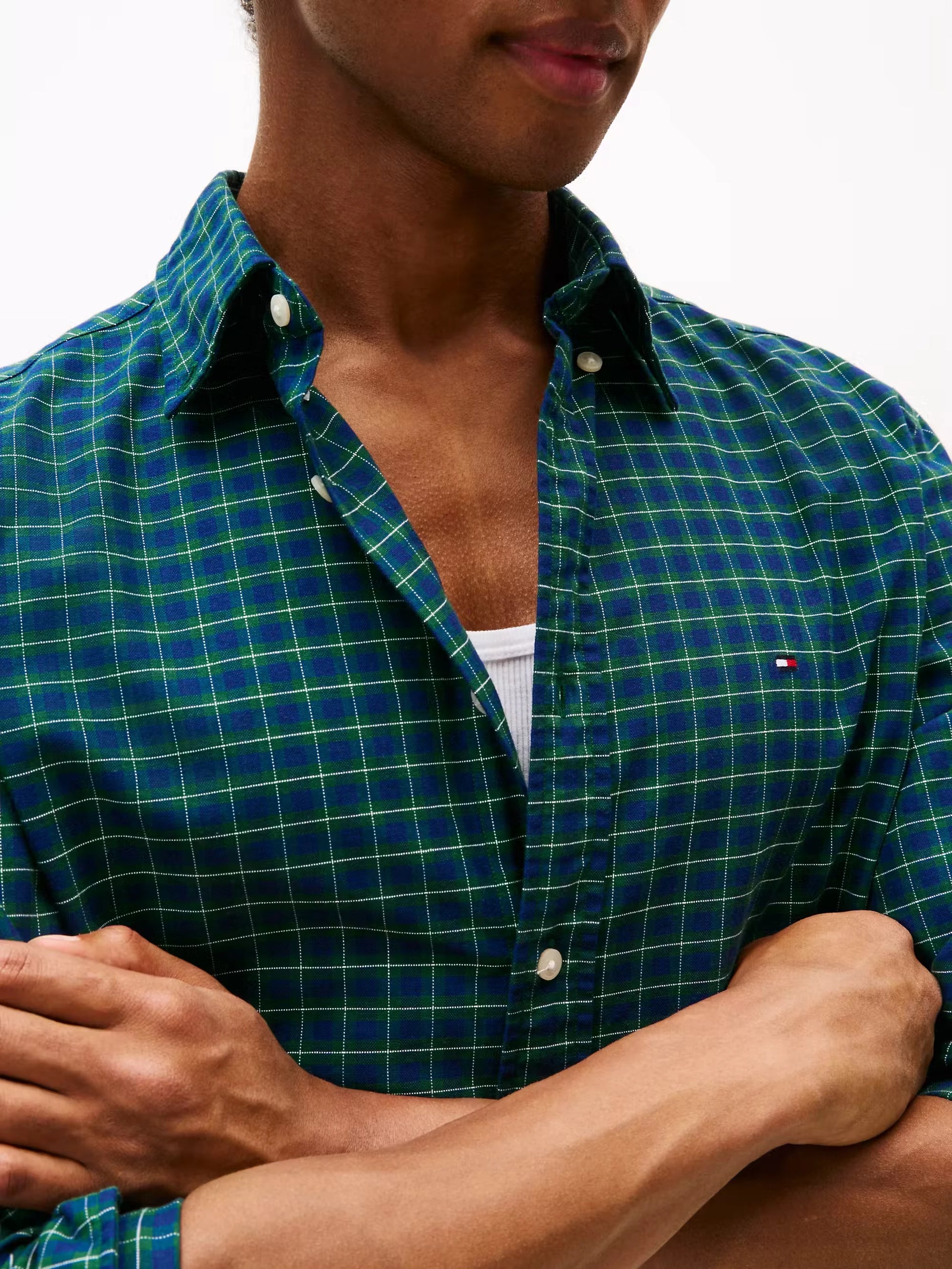 Tommy Hilfiger Heritage Oxford Seas Check Regular Fit Shirt - Preppy Navy MW0MW40467_0MS_alternate1