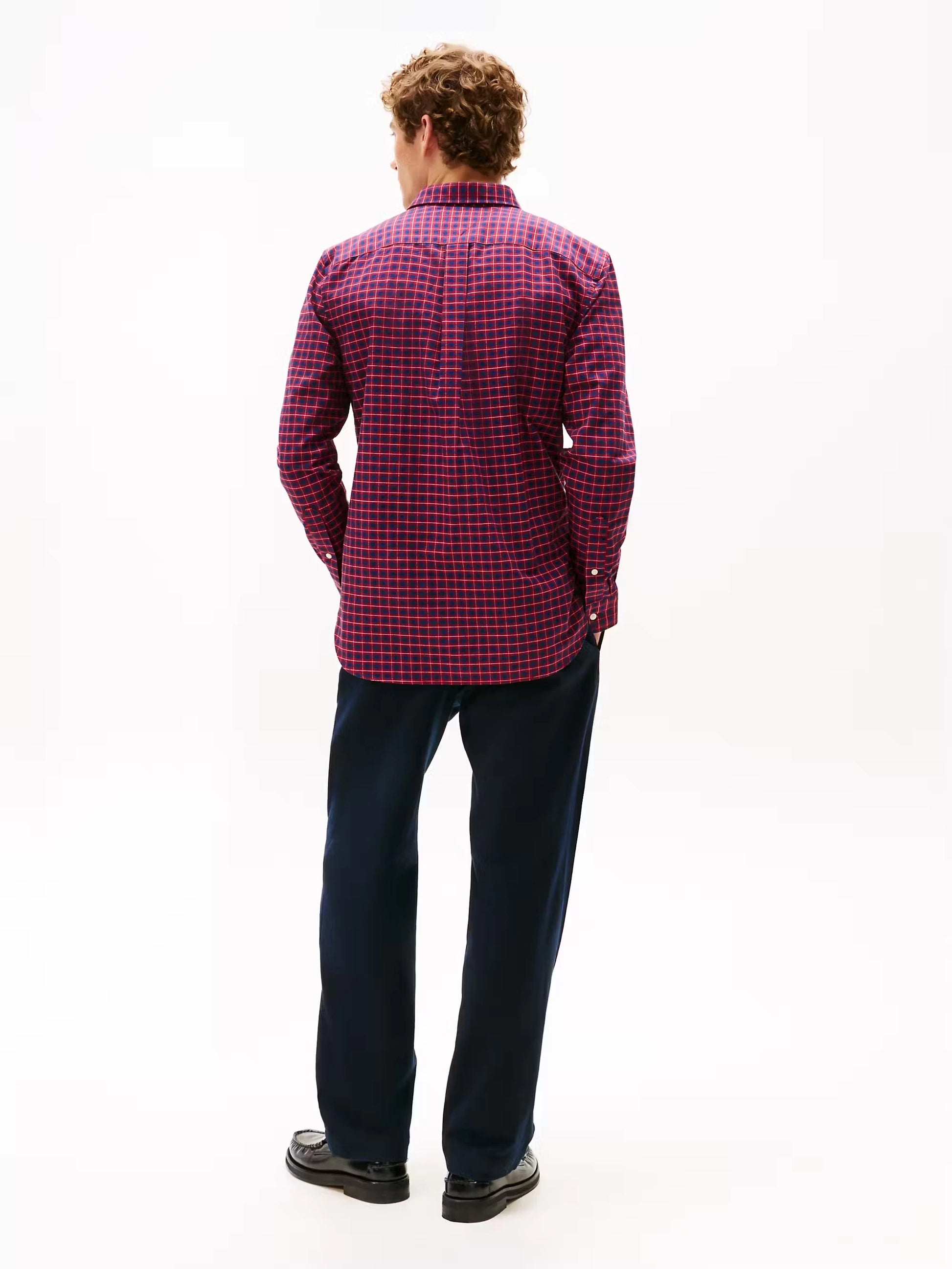 Tommy Hilfiger Heritage Oxford Seas Check Regular Fit Shirt - Regatta Red MW0MW40467_0QJ_alternate3