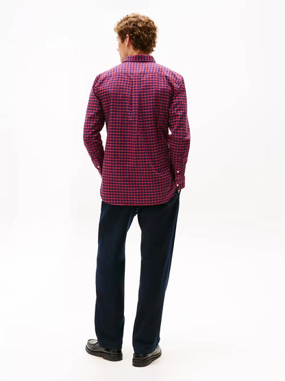 Tommy Hilfiger Heritage Oxford Seas Check Regular Fit Shirt - Regatta Red MW0MW40467_0QJ_alternate3