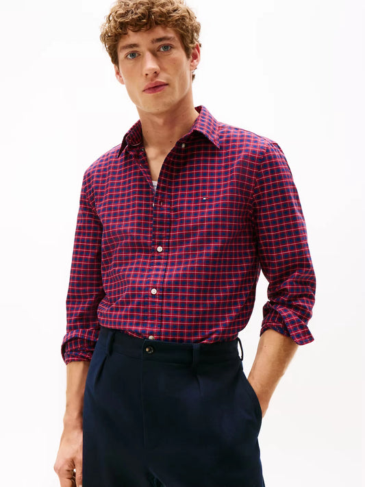 Tommy Hilfiger Heritage Oxford Seas Check Regular Fit Shirt - Regatta Red MW0MW40467_0QJ_main
